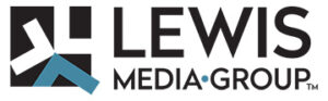 Lewis Media Group logo - icon to left is black square with three L's in rotation - two white and one turqoise<br />
